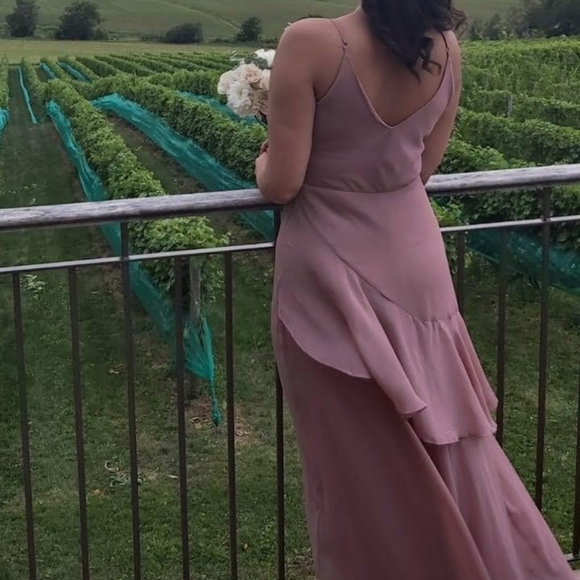 ASOS ruffled maxi dress light purple color - Picture 4 of 5